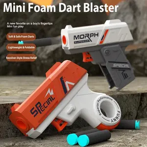 2Pack Transformable Foam Dart Blaster Toy Guns, Foldable Morph Blaster Revolver Soft Bullet Gun with 12 Foam Darts, Safe Shooting Game Toys Stress Relief for 14+ Teenagers Adults