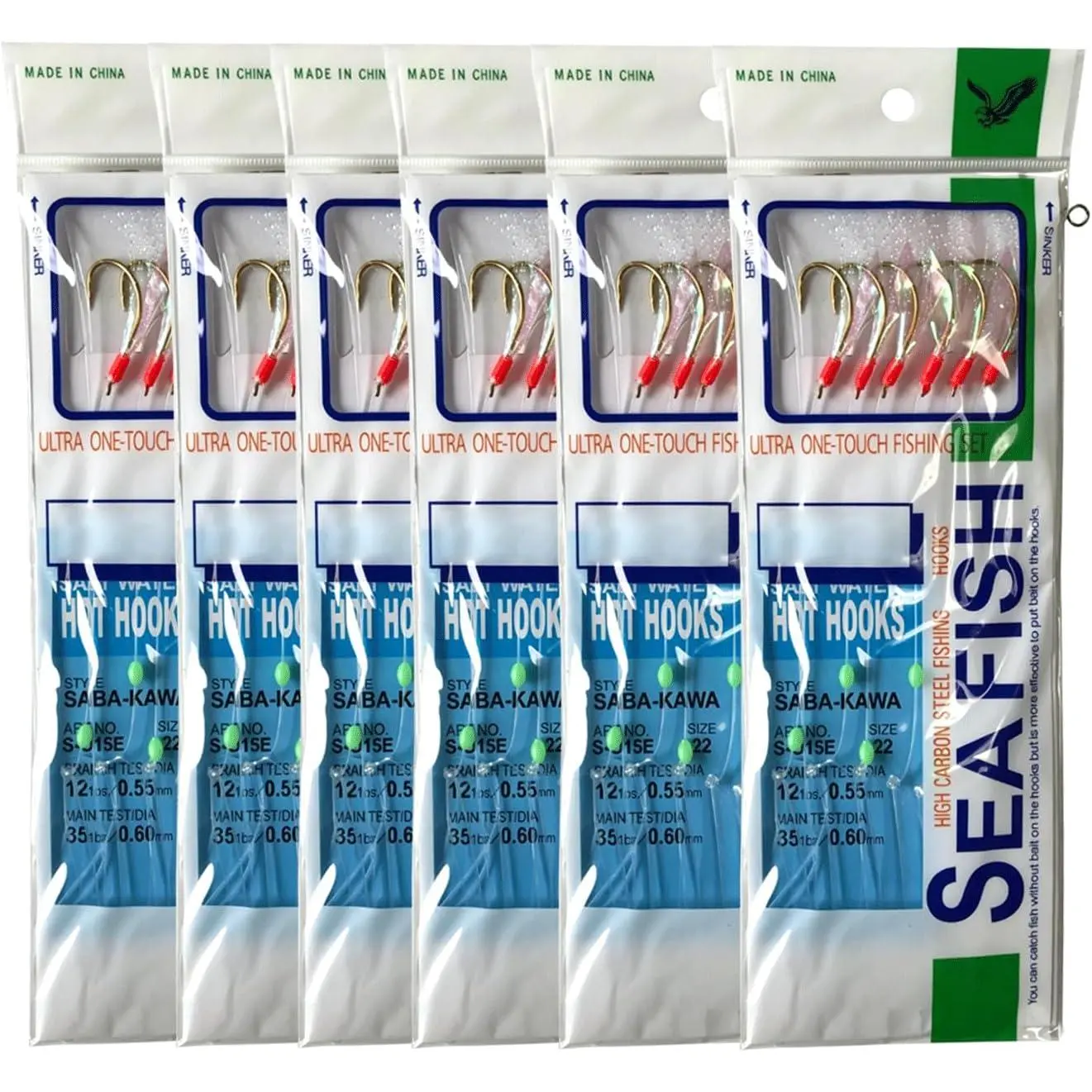 36- Luminous Sabiki Rigs - Fishing Lures with  Hooks for Freshwater & Saltwater