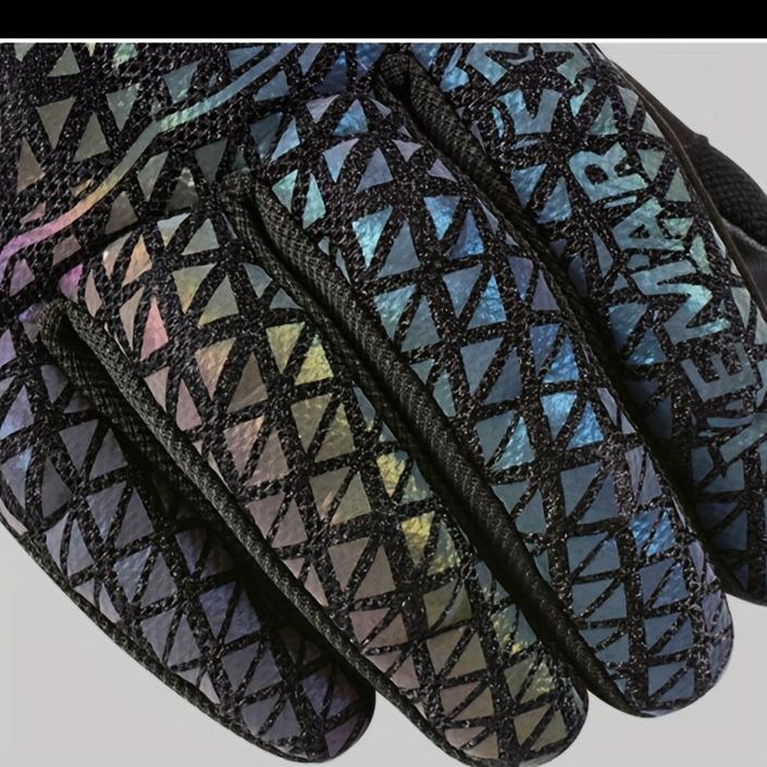 Motorcycle Riding Gloves for & - Touchscreen Compatible, Breathable Night Vision Reflective Gloves with Iridescent Rainbow Colors (/Headlight-Activated), Dirt Bike, ATV, MTB, MBX, Motorbike (Adjustable Strap Closure)