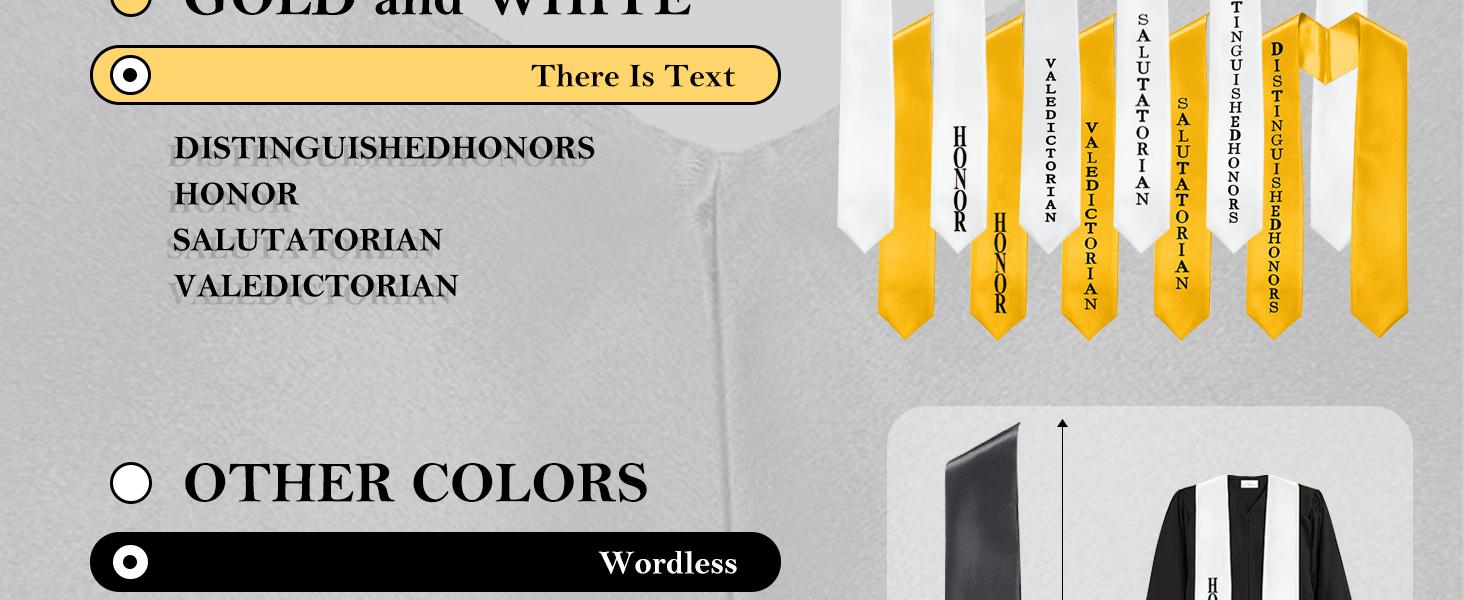 60 Inch Graduation Stole, Unisex Satin Sash for High School & College Graduation Ceremony