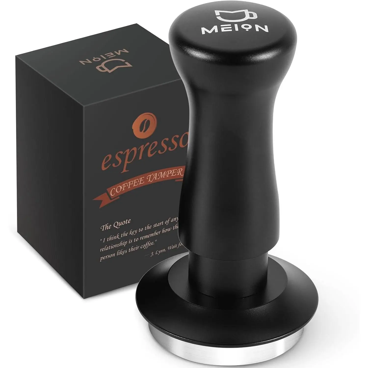 Espresso Tamper 51mm Coffee Tamper, Calibrated  Spring  Barista Tamper with Stainless Steel Base, Comes with  storage pad (51MM, Black)