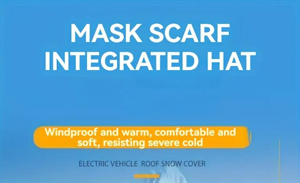 Women's winter hat and scarf 2025 new style plus velvet thickened cycling windproof and cold-proof electric car warm pullover hat