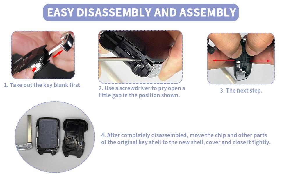 Key Fob Case Replacement for Chevy Silverado & GMC Sierra 2019–2022 – 5 Button Smart Key Cover, Easy Install