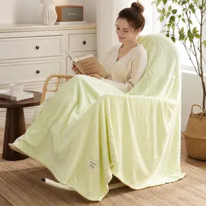 1pc Cozy Puff Blanket | Soft Breathable Throw Blanket, Lightweight All Season Sofa & Bed Blanket, Comfortable Home Relaxation Essential
