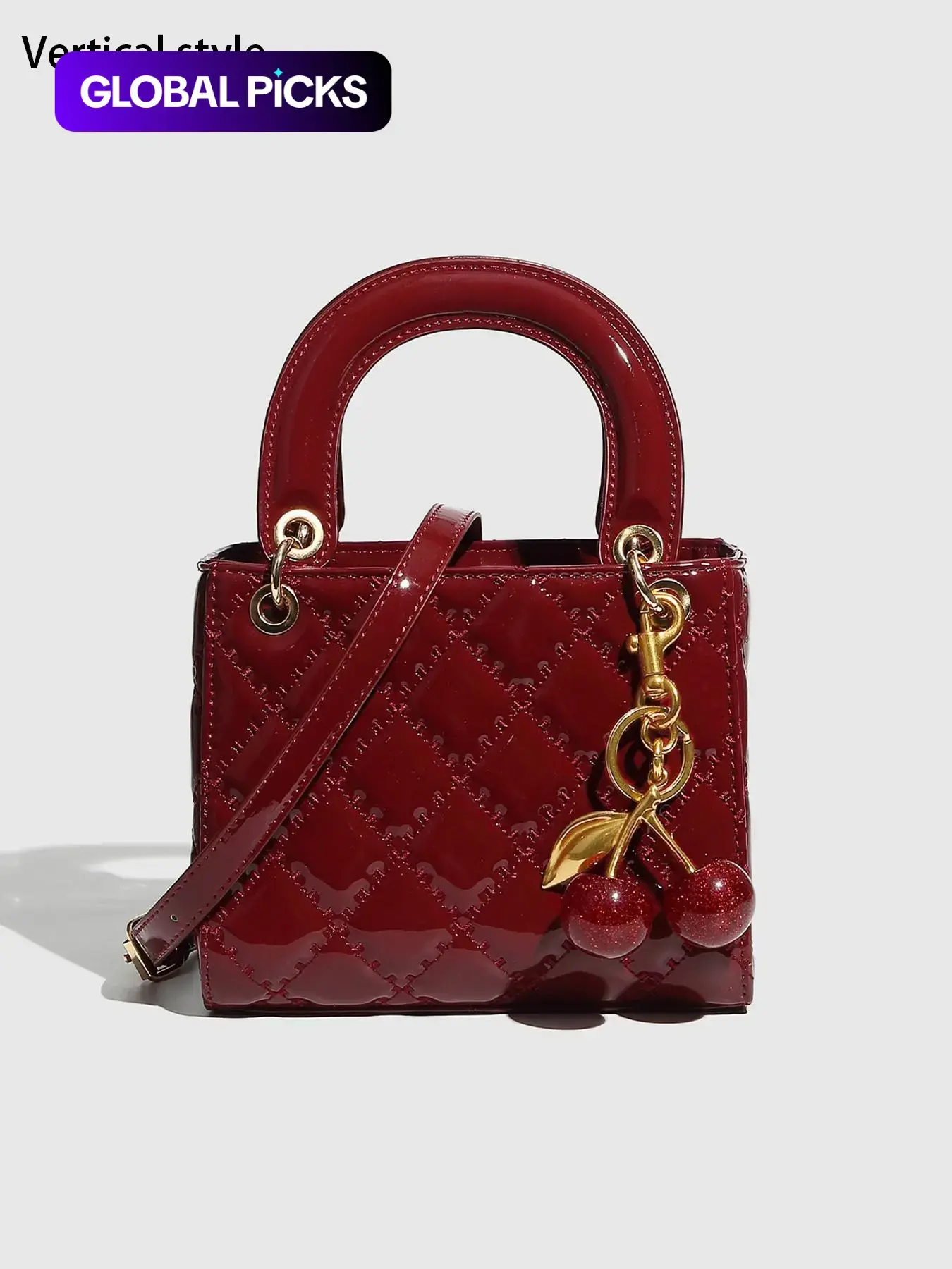 PU Leather Crossbody Shoulder Bag, Wine Casual Handbag, Geometric Pattern, Vertical and Long Styles, Fashionable Clutch, Casual Everyday Bag, Chic Bag #GLOBAL PICKS
