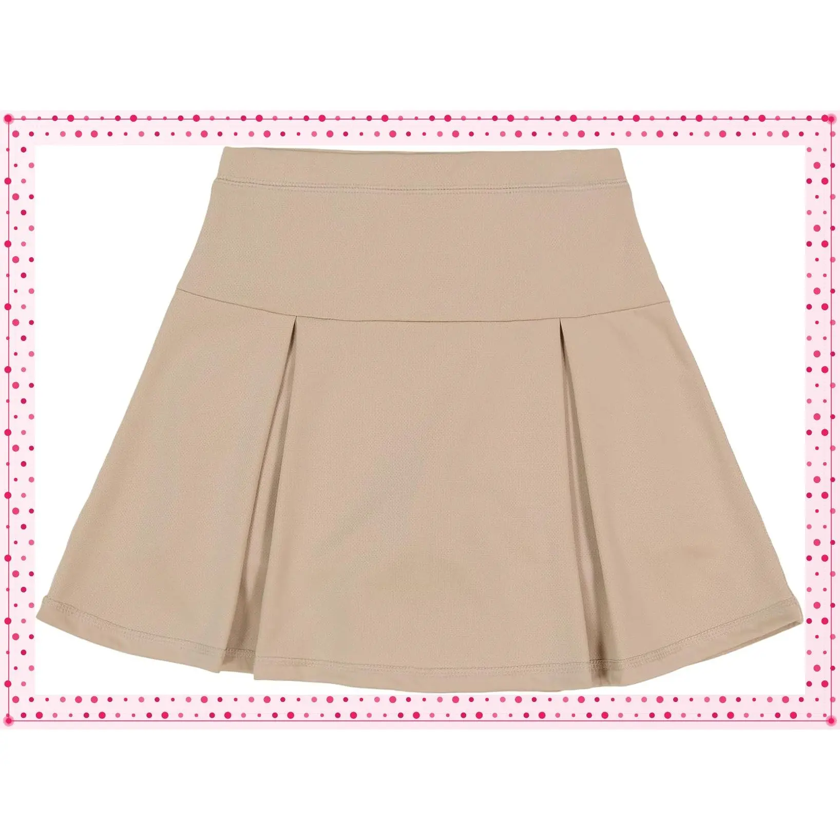 Girls' School Uniform Pleated Scooter Skirt with Undershorts, Sensory-Friendly Soft Fabric, Tagless Flat SeamsGift