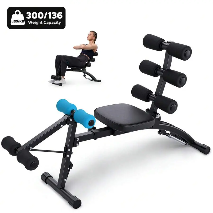 Unisex Adjustable Ab Workout Bench - Multi-Functional Core Training Equipment with Customizable Angle, High Weight Capacity for Home Gym, Abs