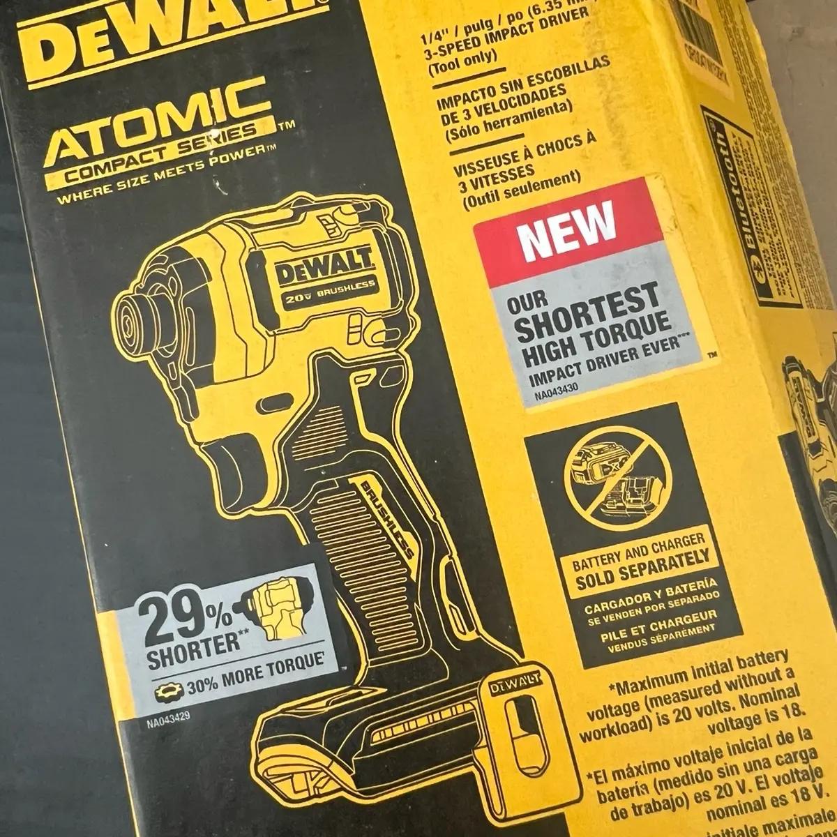 DEWALT DCF850B ATOMIC 20V MAX 1/4 inch Cordless Impact Driver (Tool Only)