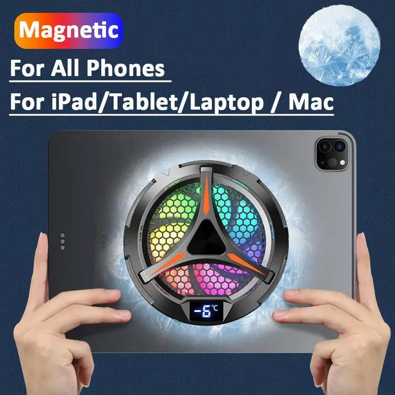 X42 Mobile Phone Magnetic Peltier Cooler Fan with Aluminum Laptop-Tablet Stand for iPhone, iPad, Mac