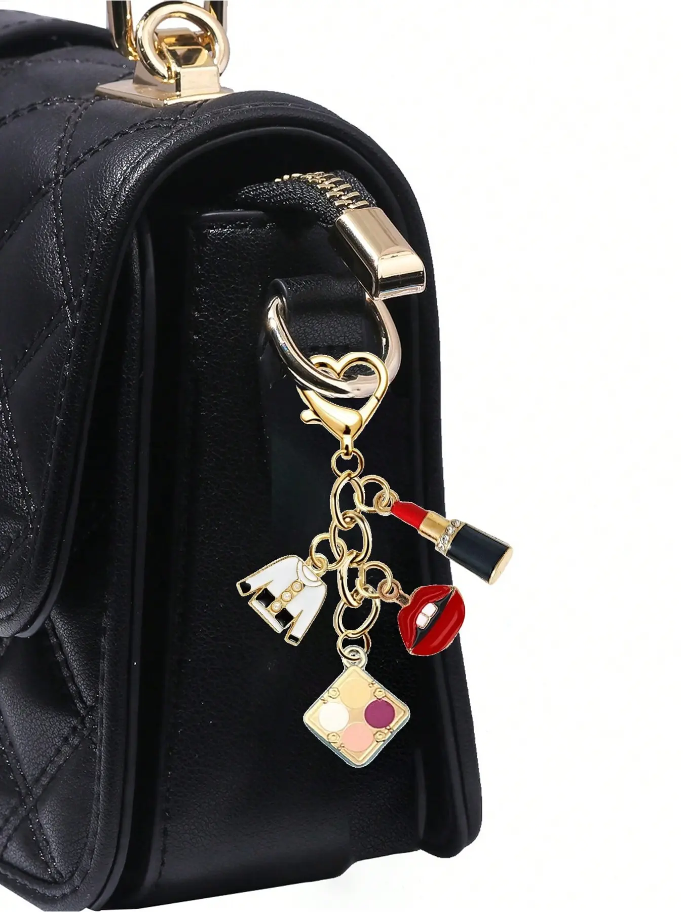 Elegant Alloy Keychain, Fashion Metal Lipstick Eyeshadow Palette Key Ring, Ideal Graduation Gift, Wedding, Holiday, Multi-Functional Makeup Keychain
