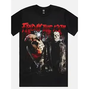 Vintage Horror-Themed Graphic Tee, Ideal for Lounging at Home, Outings, Or As a Present for Anyone|Great for Christmas, Valentine'S Day, And More