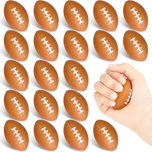 Mini Football Stress Balls 20 Packs Football Foam Sports Balls Small Squeeze Anxiety Bulk Toy Ball for Kids Football Birthday Party, School Carnival Party Supplies