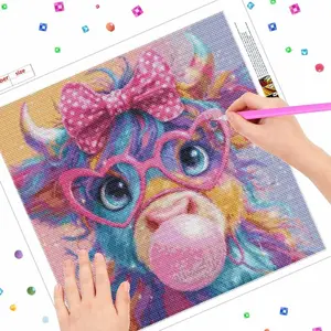 Art Diamond Painting Kit, Cow Mosaic Cross Stitch, Perfect DIY Gift Decor, Mosaic, Diamond Art, Home Decoration, Gift