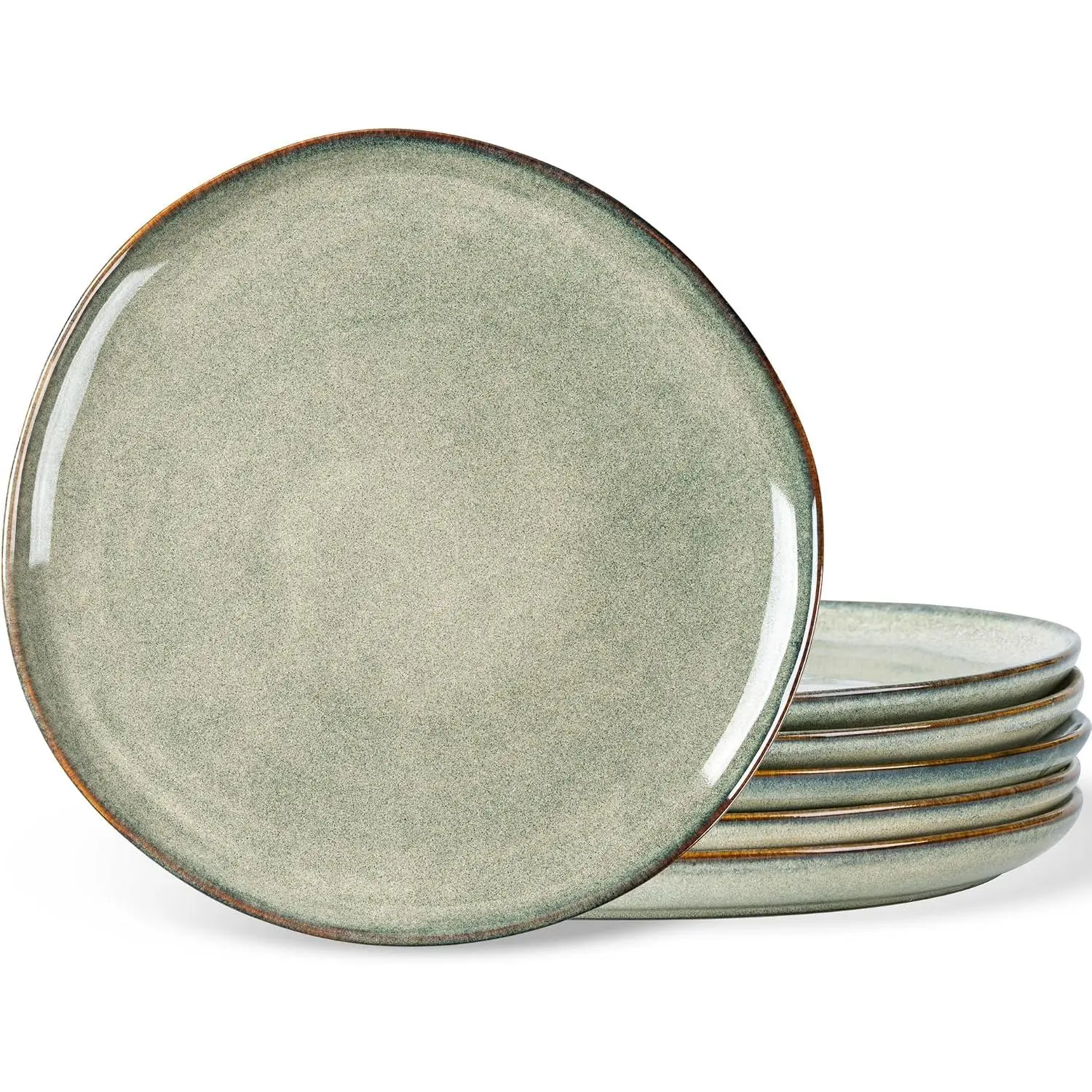 Ceramic Plates Set of 6,8.5 Inch  Reactive  Stoneware Plates set for Dessert,Salad,Appetizer,Small Dinner Plates,Microwave & Dishwasher Safe,Scratch Resistant
