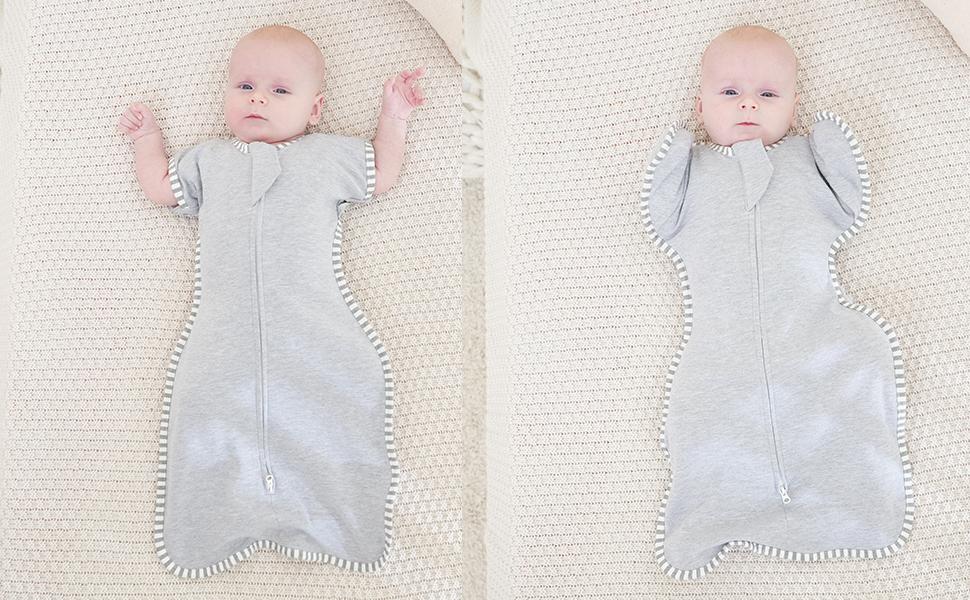 Swaddles for Newborns Swaddle 0-3 Months Sleep Sack Arms Up Swaddle 0-3 Months Transition Swaddle, 2-Pack Baby Swaddles for Boy Girl with Arms In/Out 2-Way Zipper 100% Cotton 0.8 Tog (Small 5-14lbs)