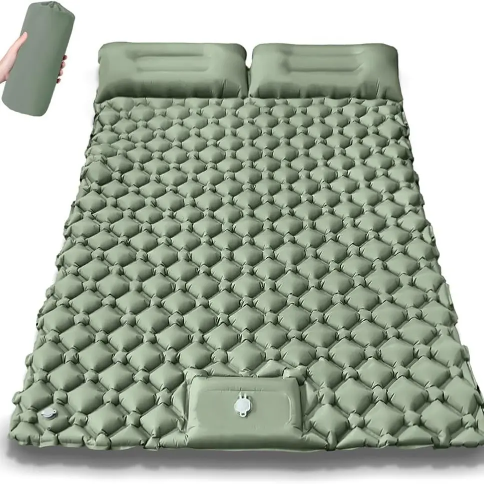 Sleeping Pad,  Inflatable Mattress with Pillow&Pump, Built in Pump, Quick Inflate, 40D Nylon, Ultralight & Waterproof, Portable Travel Bed, for Camping