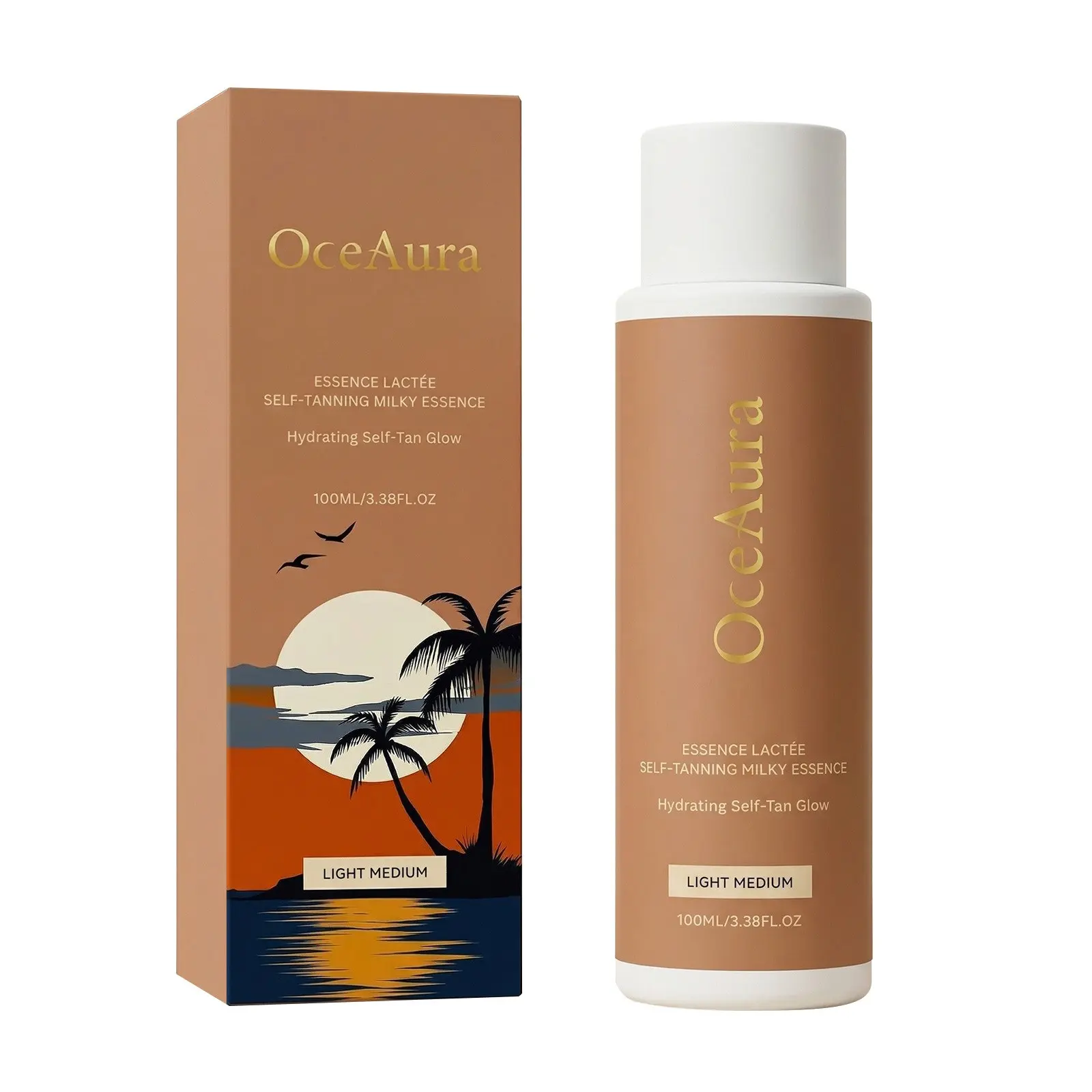 OceAura Bronzing Lotion, Natural Self Tanner, Lightweight Texture, Creates Natural Bronze Skin & Outdoor Radiant Glow