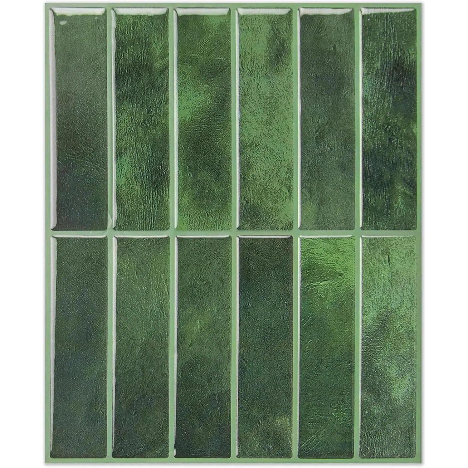 10-Sheet Green Peel and Stick Backsplash Tiles for Kitchen Wall, Kitchen Backsplash Wall Tile,   Splash Stick  Tiles for Bathroom | Peel and stick backsplash, self-adhesive wall tile, Green, , kitchen bathroom wall, 10-sheet