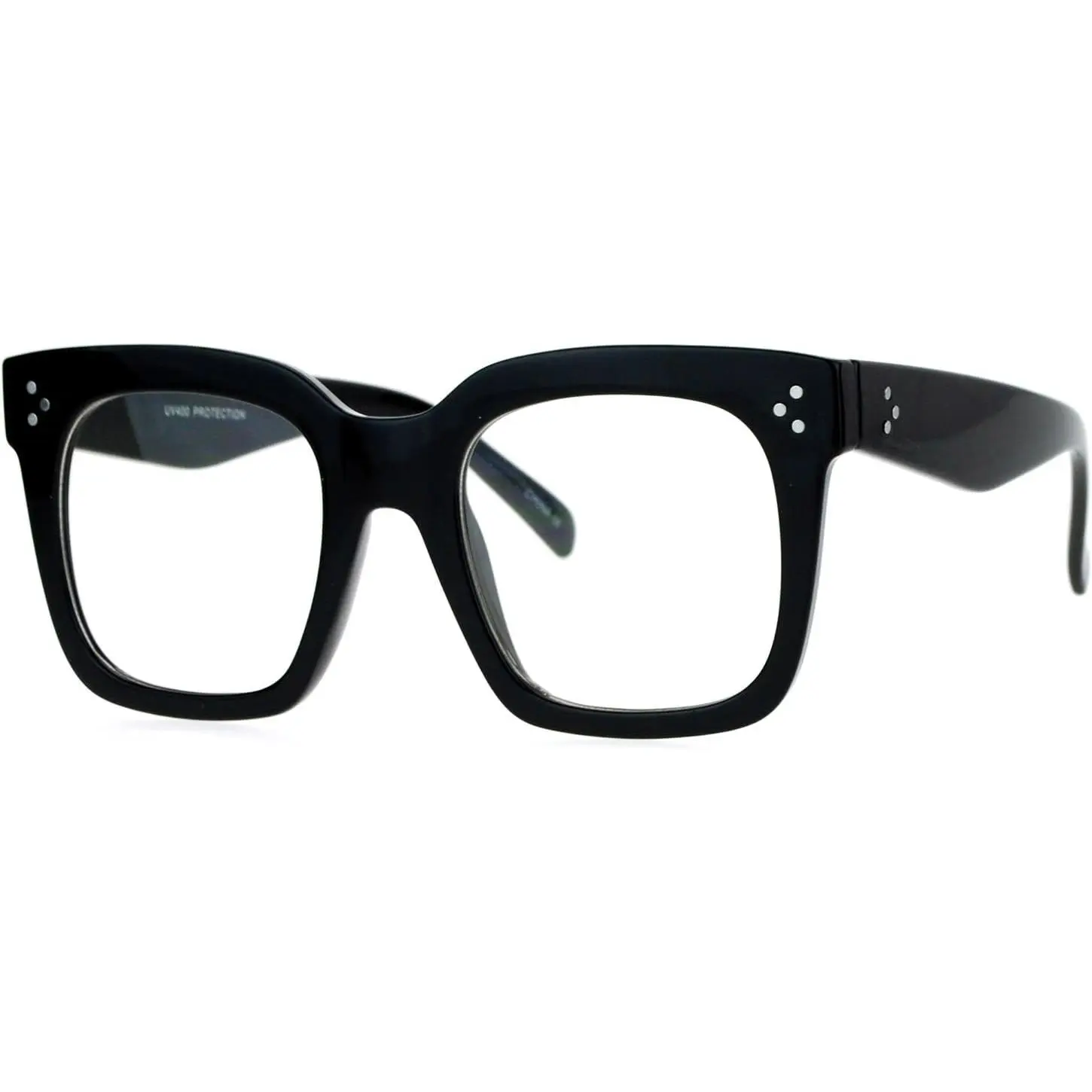 Super  Clear Lens Glasses Thick Square Frame Fashion Eyeglasses