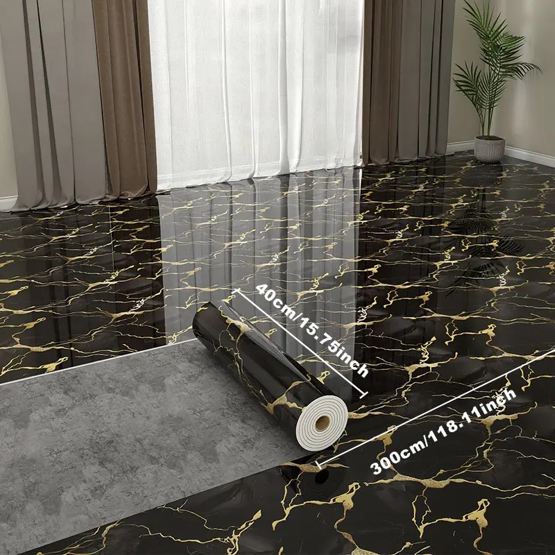 15.75in*118.11in Thickened Self-Adhesive Marble Wallpaper - Removable Marble Texture Panel, Luxurious Marble Appearance, Easy DIY Installation, Peel and Stick,Suitable for Kitchen, Bathroom, Bedroom,Living Room Walls and Floors.