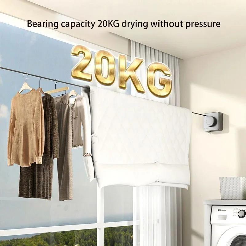 Retractable Durable & Convenient Clothesline, 1 Count Wall Mounted Clothesline, Space Saving Laundry Solution for Apartments, Backyards & Laundry Room