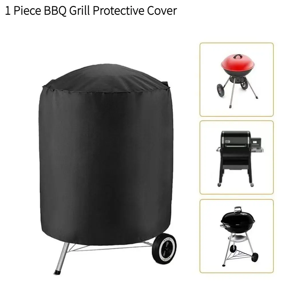 Round Grill Cover, Thick 600D Oxford Fabric, Waterproof Sunscreen Dustproof, Outdoor BBQ Gas Grill, Round Fire Table Protector, Dustproof Design Covers