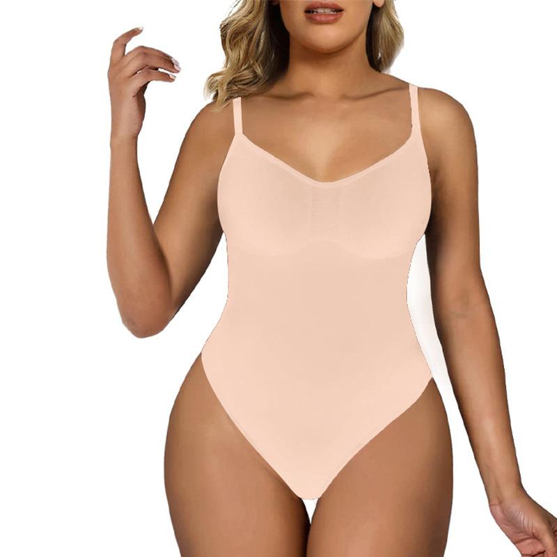 Women's Comfy Tummy Control Shapewear Bodysuit Mid Thigh, Built-in Bra with Adjustable Straps, Breathable Stretchy Shaping Bodysuit, Perfect for Daily Wear, Under Dresses & All Occasions, Smooth Seamless Shaper