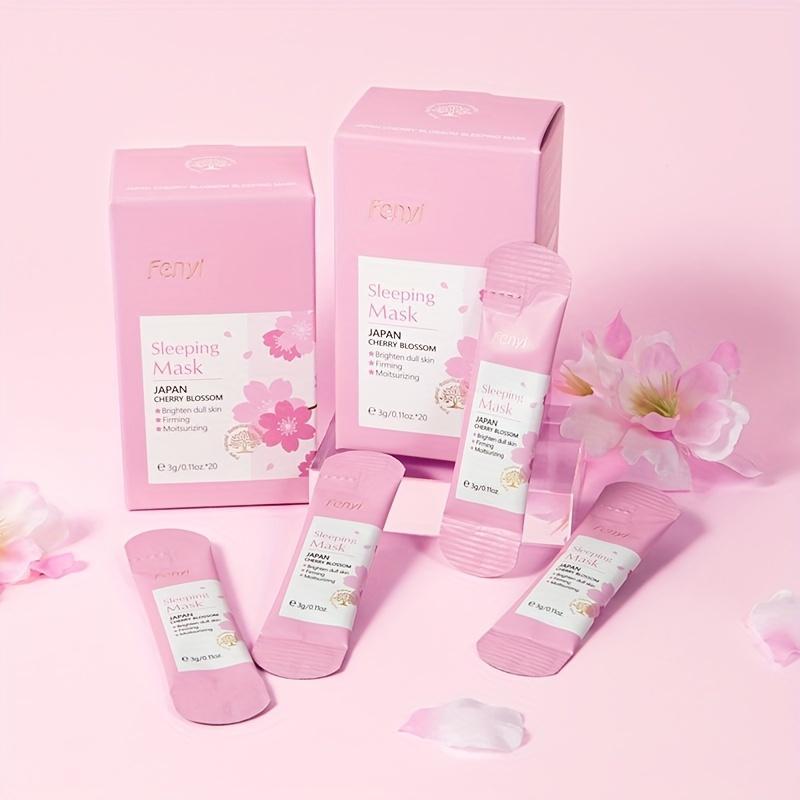 Sakura Sleeping Mask, 20pcs/box Moisturizing Facial Mask, Hydrating Facial Skin Care Mask, Daily Skincare Product for Women & Men