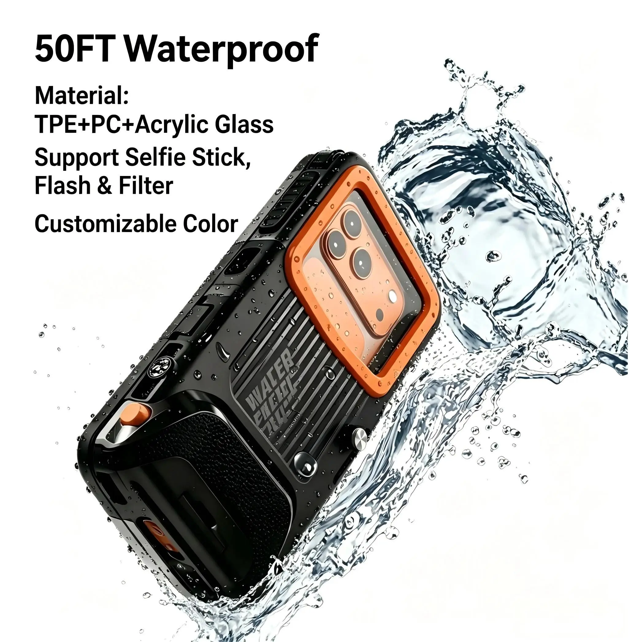 2026 Premium TPE-PC Flip Cover Smartphone Casing with Lanyard - Waterproof, Shockproof Protection for iPhone 13 Pro Max, 14, 15, 17 Handheld Cellphone Devices
