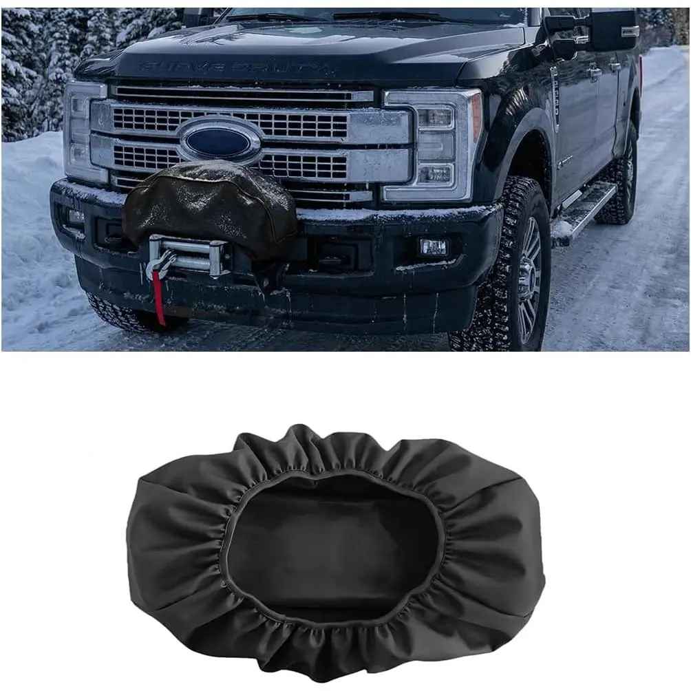 Heavy Duty Winch Cover, 21.5x9.5x7.5 in Waterproof Oxford Cloth Protector for 8500-17500 lbs Hoists, Foldable, Compact with Easy Installation, Fabric, 21.5 × 9.5 × 7.5 Inches, Extends Service Life, Universal Fit, Portable, Reduces Winch Damage