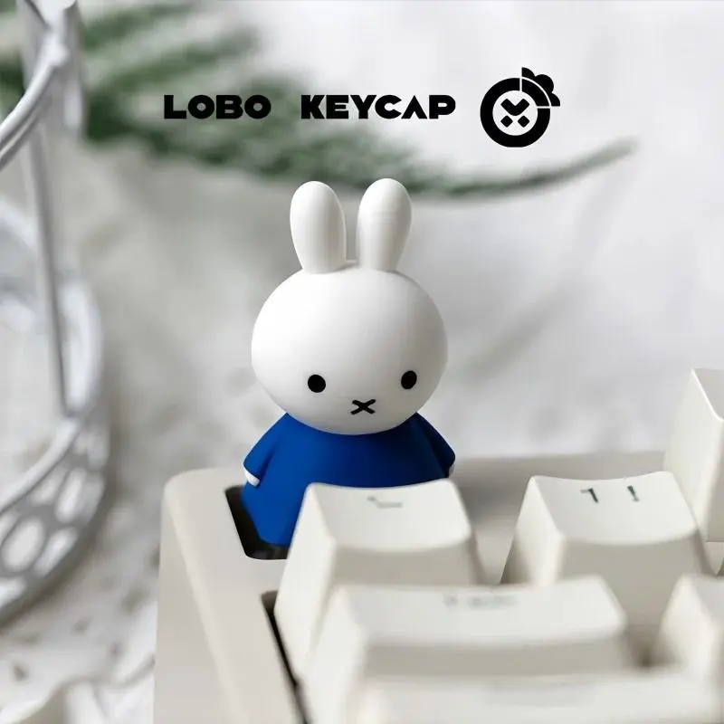 Lobo Keycap Miffy Inspired Cute Bunny Esc Keycap Custom Resin Artisan For Mechanical Keyboard Personalized Decorative Diy Gamers