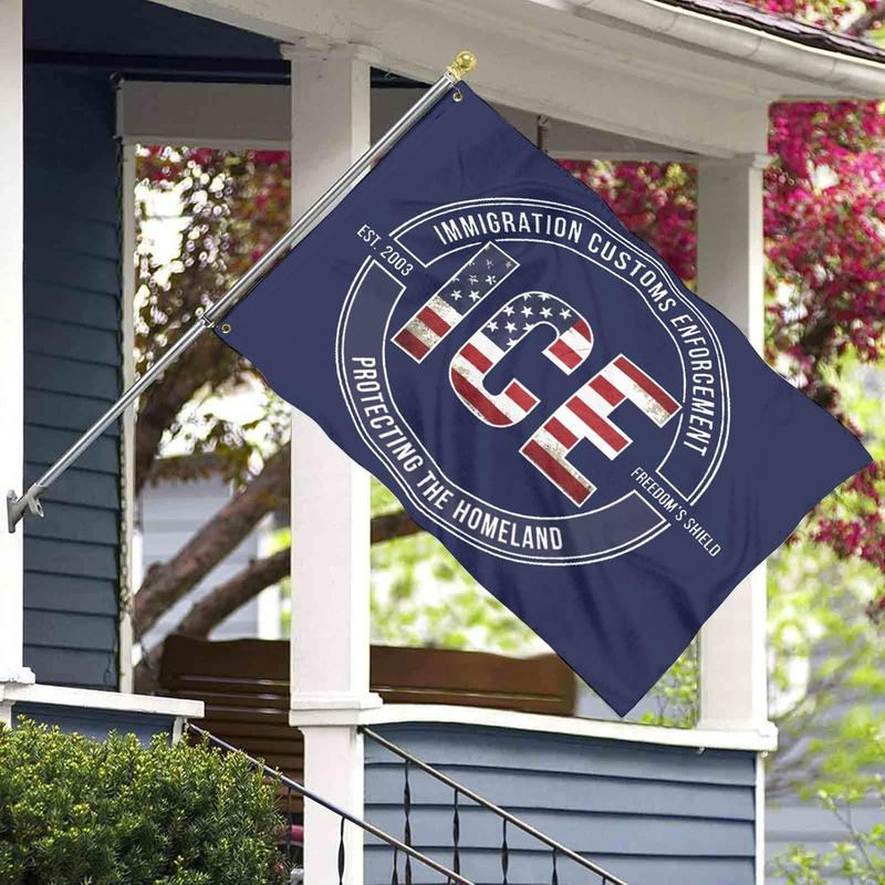 Stand With ICES 35x59 Inch Flag - US Immigration and Customs Enforcement Support Banner, Heavy Duty Polyester Fade Resistant for Outdoor Patriotic Display | Defend Our Borders Homeland Security Flag ICE Flag