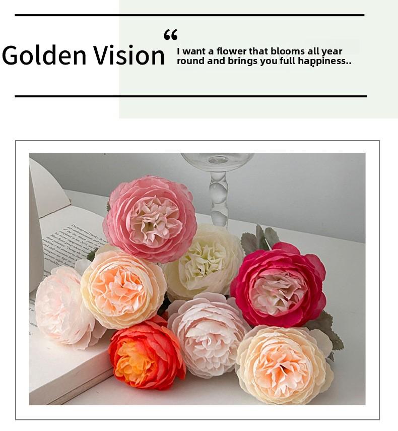 Artificial lily flowers, faux flower arrangements, bouquets for living room and dining table decorations, floral ornaments, peonies, high-end flower arrangements