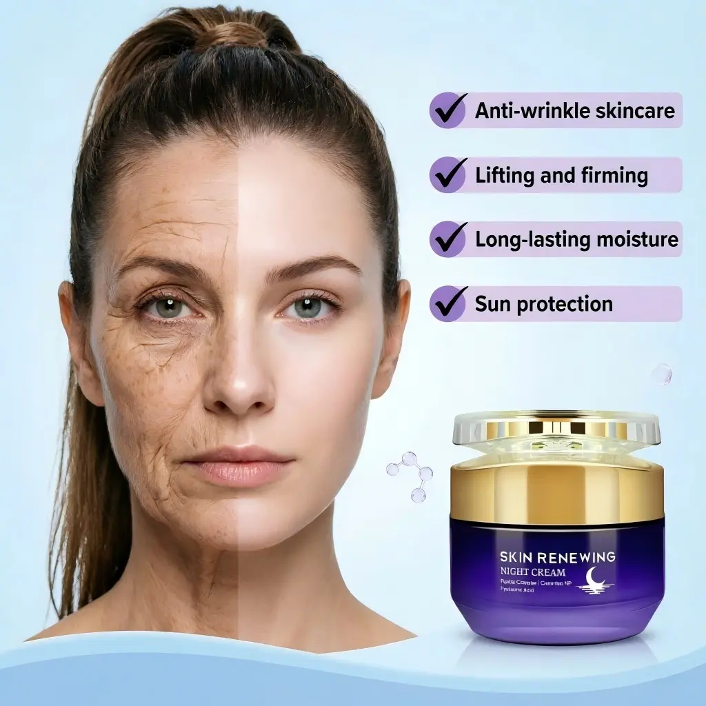 50g Revitalizing Night Cream with Retinol, Ceramides, Peptides, Anti-Wrinkle, Hydrating, Moisturizing, Fine Line Reduction, Barrier Repair, Overnight Care