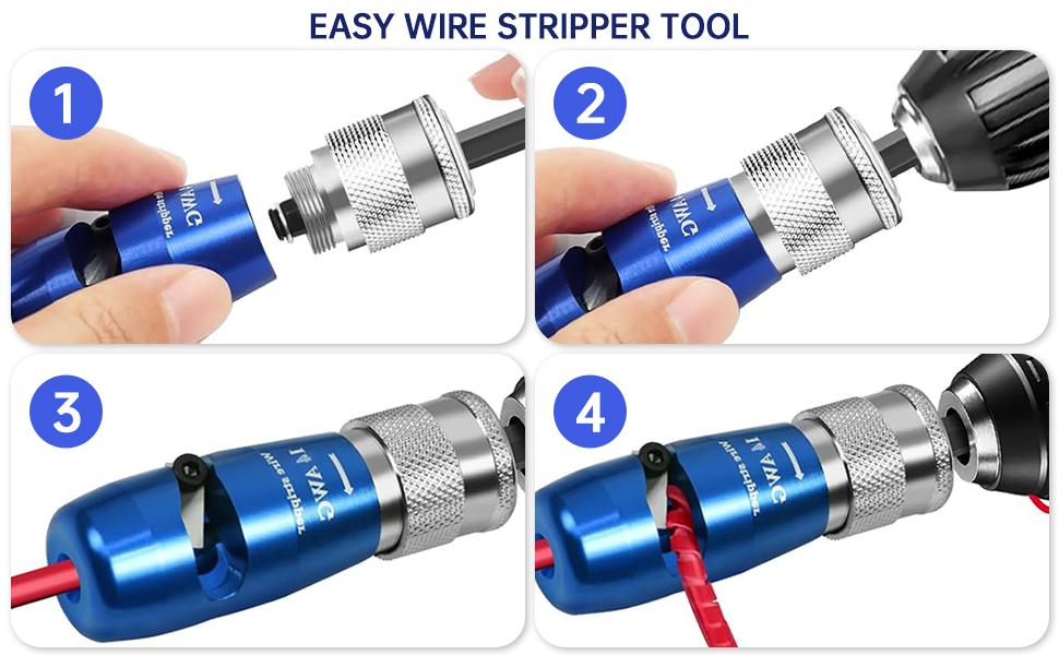 BASIC SUPPLY Wire Stripper Twister Tool for with 25pcs Wire Nuts, 8/10/12/14 AWG Gauge Wire Stripping Tool & Wire Twisting Connector Set,2025 Improve Work Efficiency 20 Times