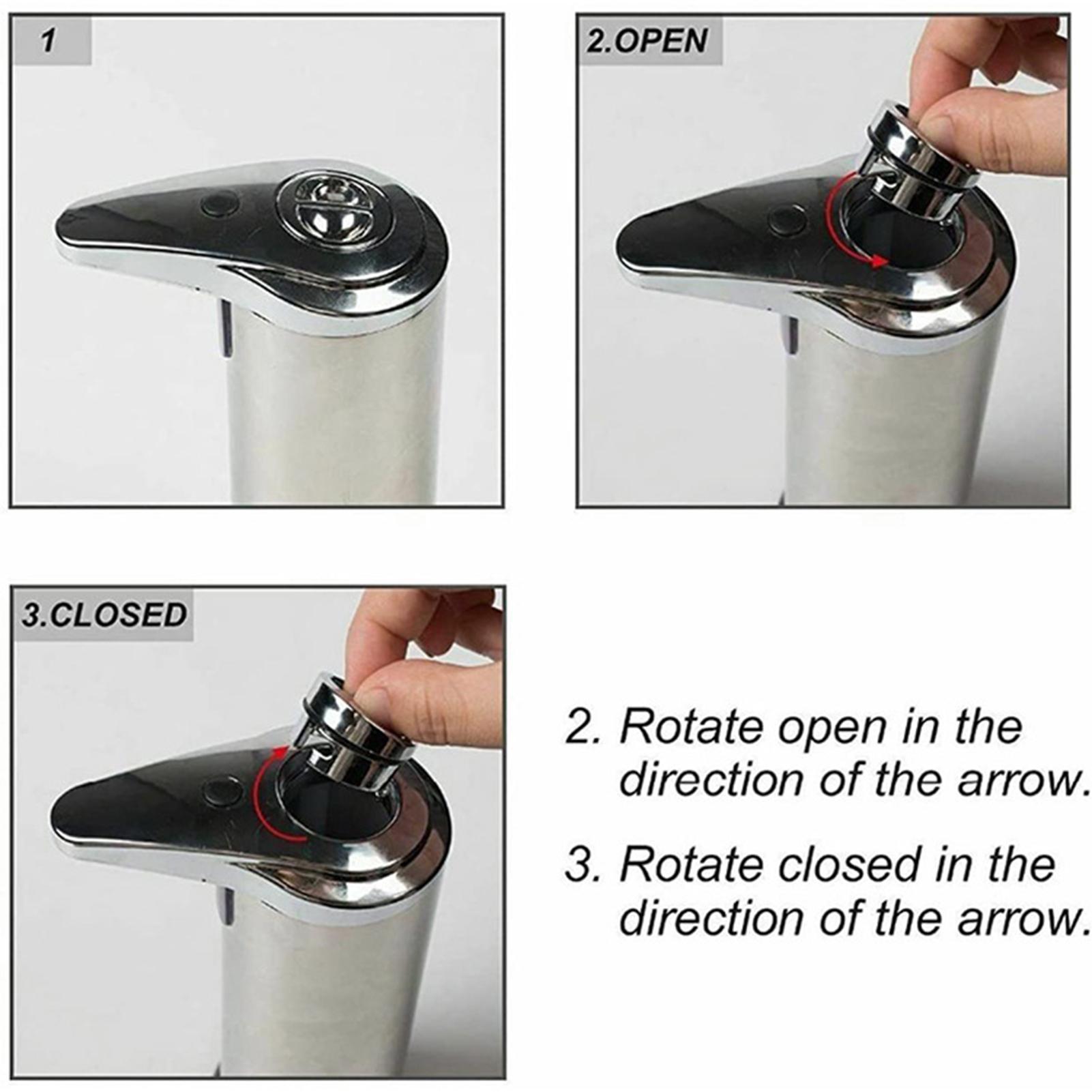 Touchless Automatic Liquid Soap Dispenser Hand Soap Dispenser with Infrared Motion Sensor, Output Control Switches, Waterproof Base, Stainless Steel Body, for Kitchen Bathroom Commercial Hotel