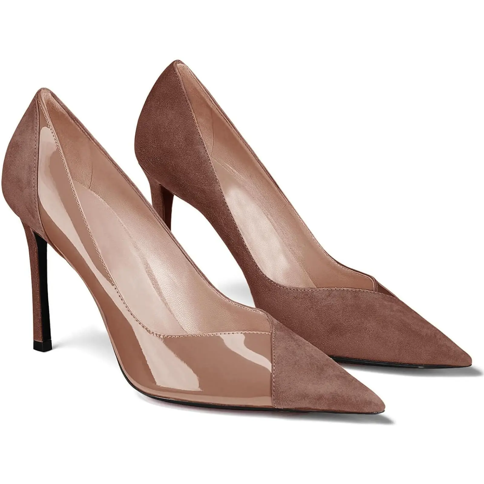 Coutgo Women's Stiletto Heel Pumps - Heels Shoes with Pointed Toe, Slip-On Design, Lightweight Formal Footwear for Office, Wedding Party Shoes