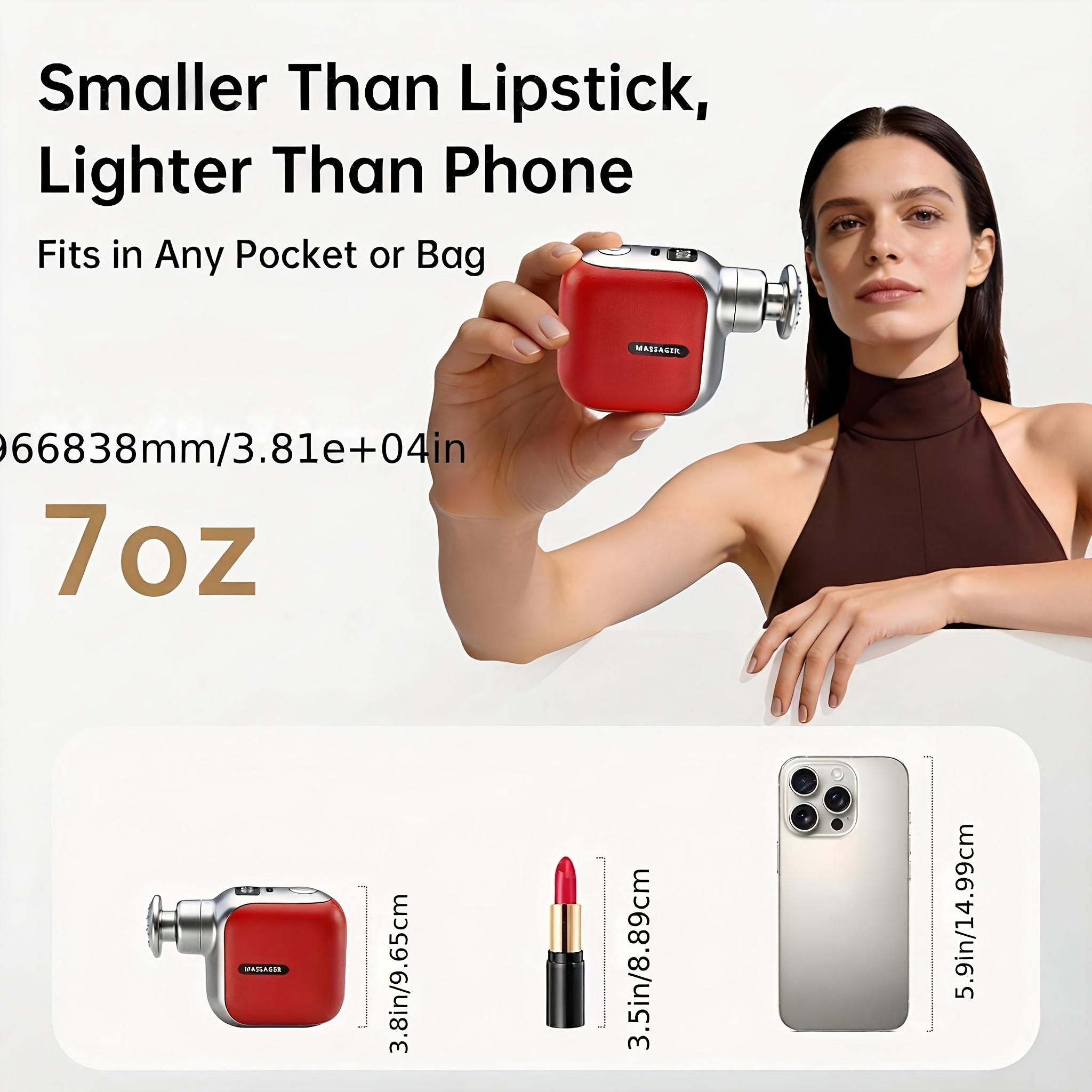 Pocket Power Mini Massage Gun Portable Impact Massager for Travel, Office, And Daily Use, Handheld Deep Tissue Massage Device with 6 Speed Settings And 3 Massage Heads, Thoughtful Gift for All