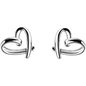 Minimalist Heart Sterling Silver Earrings for Women Girls Teens Charm Hollow Love Hearted Stud Tiny Small Cartilage Tragus Post Pin Hypoallergenic Pierced Ear Christmas Birthday Halloween Thanksgiving Jewelry Gifts