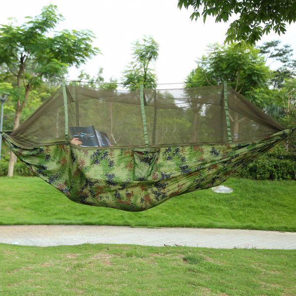 Camping Hammock, Portable Double Hammock with Net,600lbs Load 2 Persons Hammock w/Mosquito Net Outdoor Hiking Camping Hommock Portable Nylon Swing Hanging Bed w/ Strap Hook Carry Bag Camping Hammock, Portable Double Hammock with Net,600lbs Load 2 Persons Hammock w/Mosquito Net Outdoor Hiking Camping Hommock Portable Nylon Swing Hanging Bed w/ Strap Hook Carry Bag