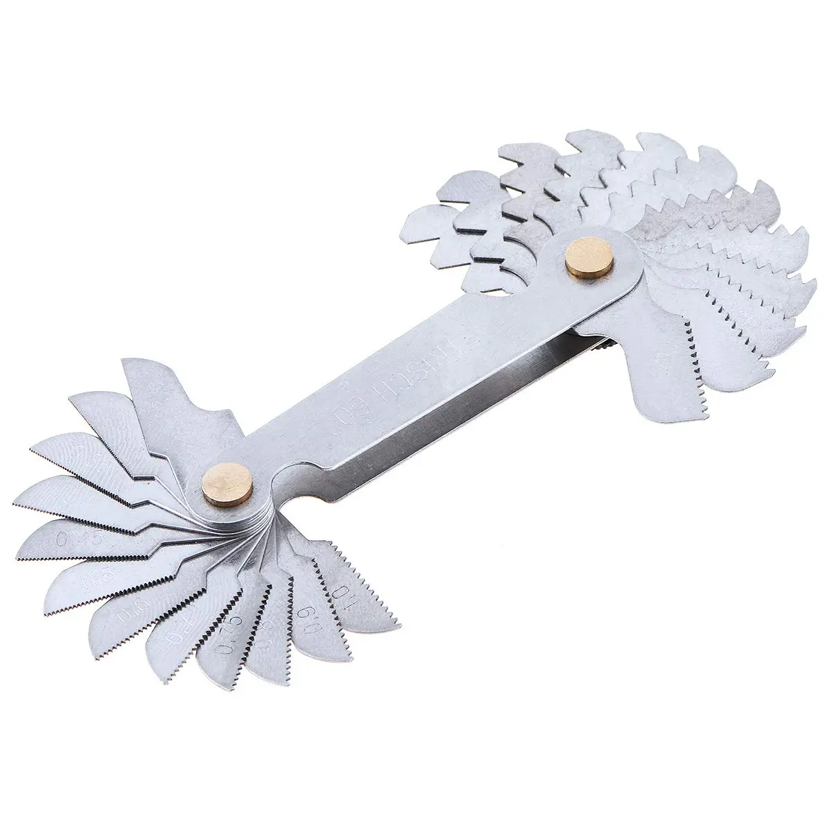 Metric Screw Pitch Gauge,60   Gauge Tool Stainless Steel Thread Gauge with 0.25-6.0  Range