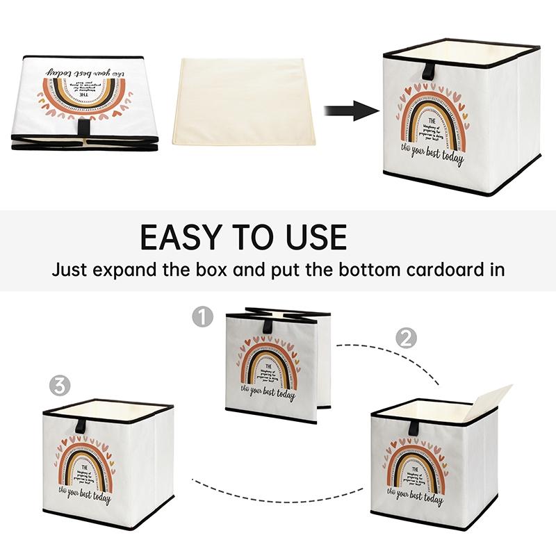Rainbow Pattern Open Storage Box, Stackable Drawer Organizer, Durable Multi-Functional Design for Home Dorm Room Organization