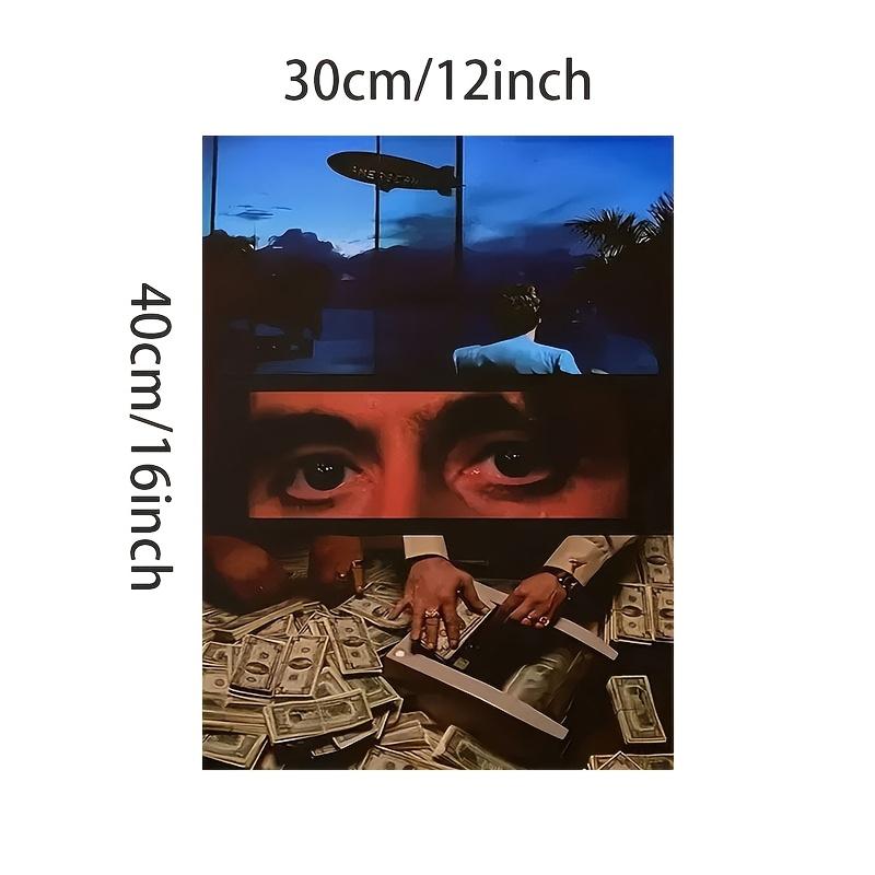 1PC Framed Painting Scarface Canvas Print Poster Classic Gangster Movie Art Mural Decoration Unique Creative Wall Art Decoration for Living Room, Bedroom, Office, Dining Room, Artwork, Perfect Gift and Decoration, Ornaments, Decor, Decoration