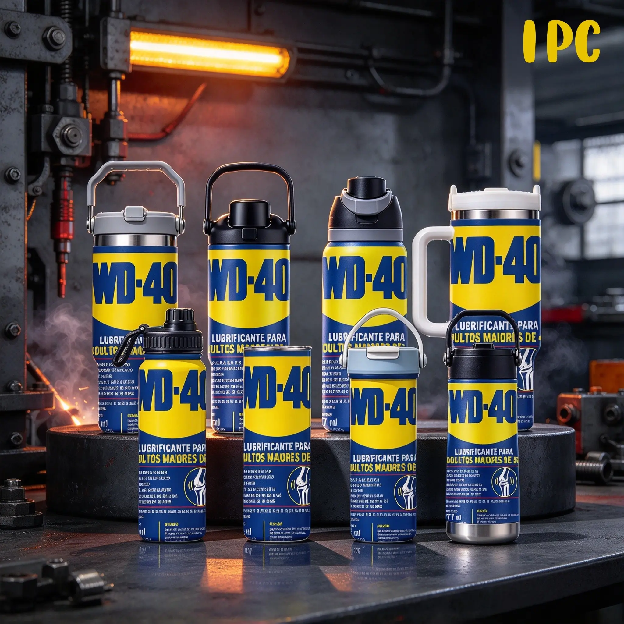1pc Funny Wd-40 Themed Stainless Steel Tumbler, Double Wall Vacuum Water Bottle, Leakproof Thermal Mug, Keep Hot & Cold, Novelty Gift for Dad
