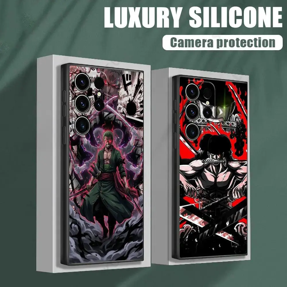 Anime Ones P-Piece Zoro Phone Case For Samsung Galaxy S26 S25 S24 S23 S22 S21 Ultra Plus FE Soft Silicone Cover
