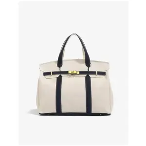 Canvas Tote Bag for Women 2026 New Arrival Luxurious Niche Design Color-Blocked Handbag Spacious Commuter Tote Versatile Everyday Bag
