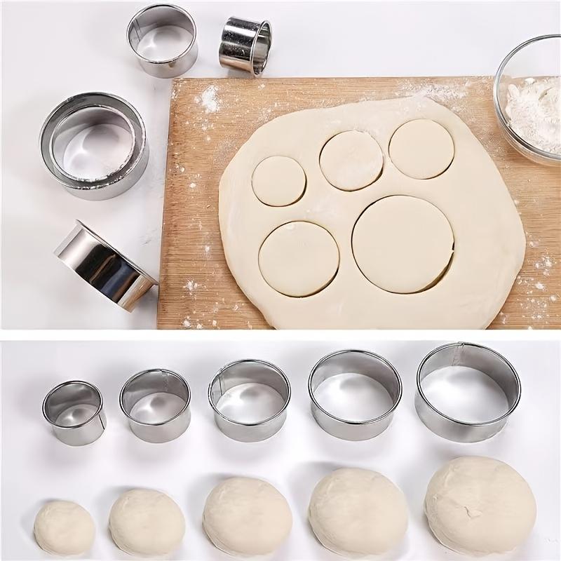 [Dumpling Mold Set] 5pcs Stainless Steel Round Dumpling Mold Set - Perfect for making dumplings, dough wrappers, cookies, and biscuits in the kitchen, Best for Christmas, Perfect for Thanksgiving