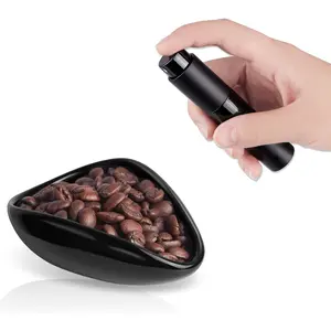 Coffee Bean Dosing Cup and Spray Bottle Set Ceramic Espresso Accessories Kit 8ml Static Reducing Sprayer for Cafe Home Use Barista-Approved Dosing Tools Black