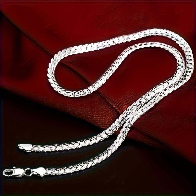 50cm/20in Sterling Silver Luxury Brand Design Necklace Chain - Silver Jewelry for Women and Men - Wedding, Engagement, Fashion Gifts
