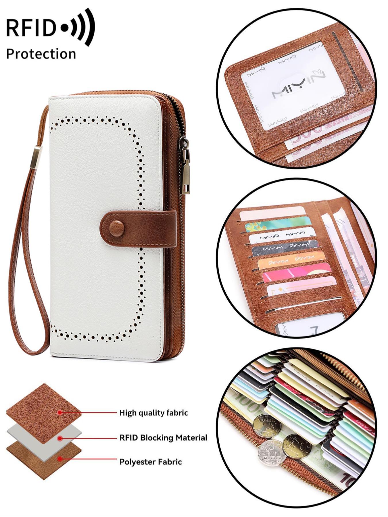 Women's Fashionable Geometric Pattern Long Wallet, Stylish Wallet, Casual PU Leather Zipper Card Holder, Multi-functional Wallet for Daily Use